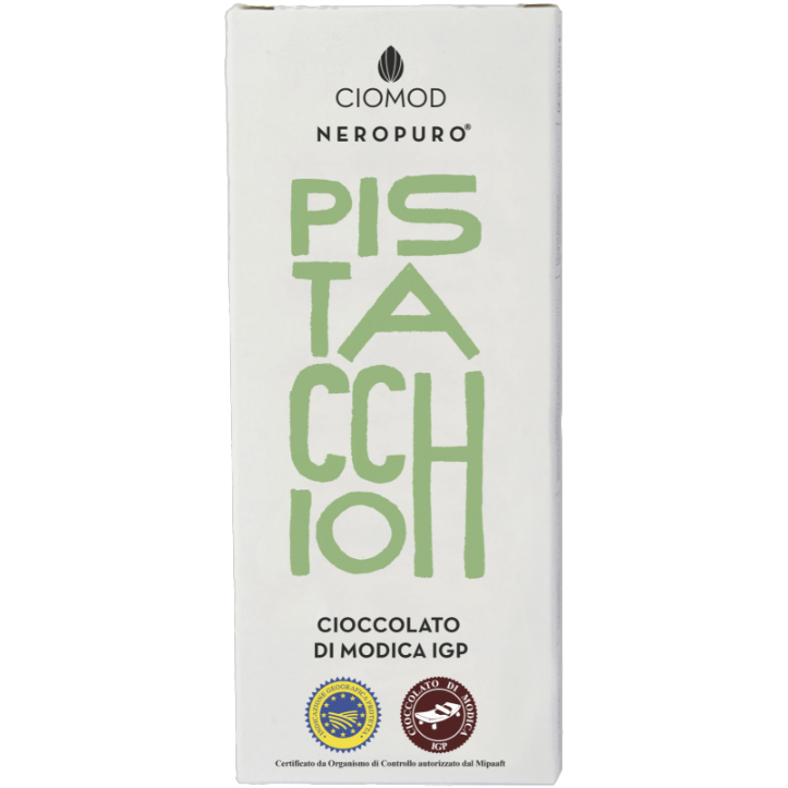 Schokolade aus Modica mit Pistazien, handgemacht, 100 g