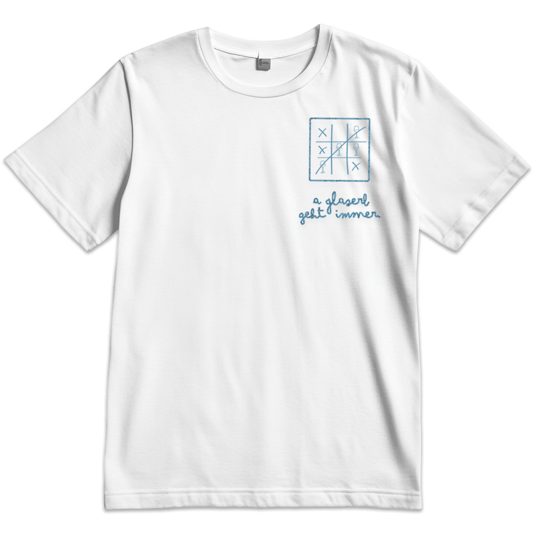 T-Shirt in weiß "3 gewinnt", Größe L