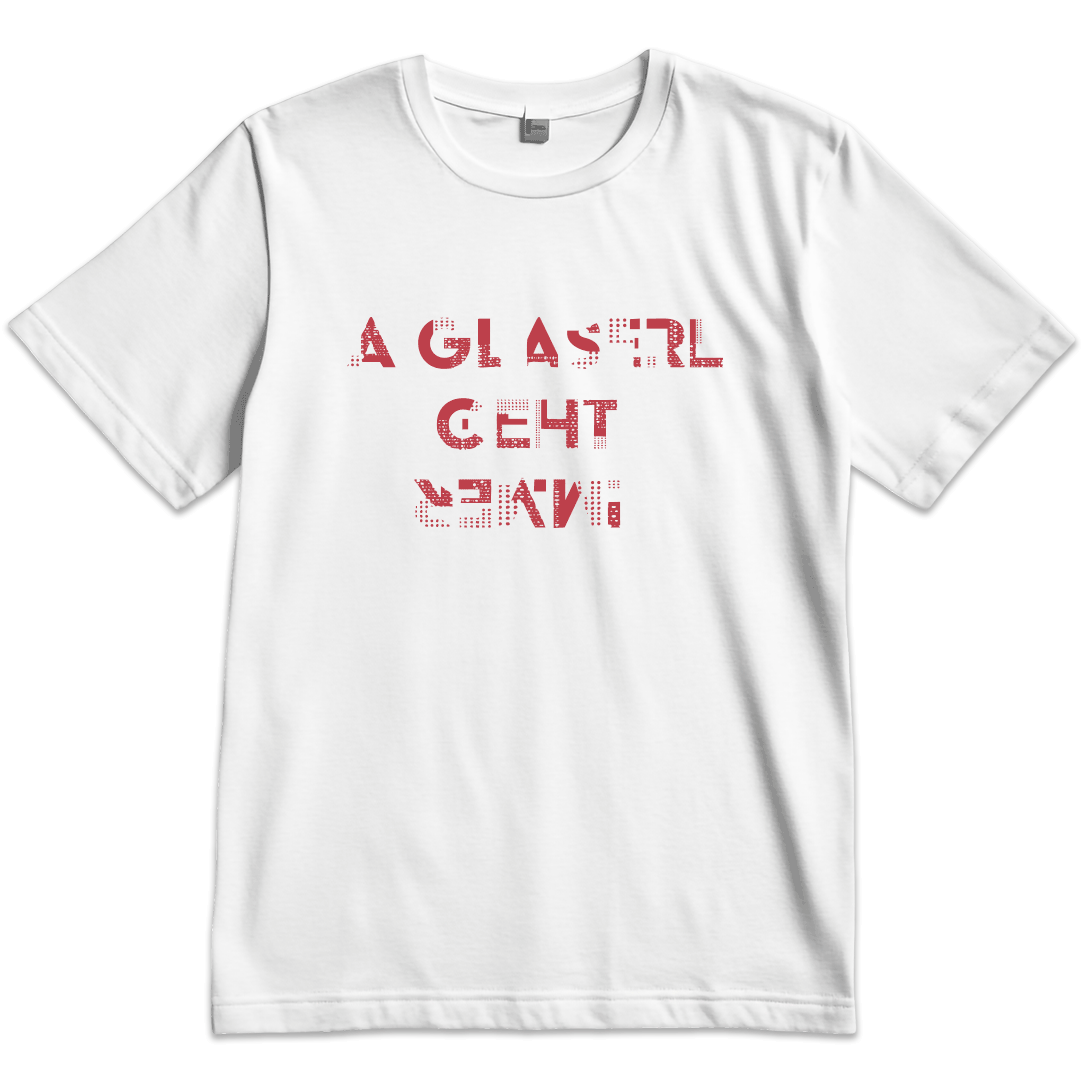T-Shirt in weiß "A Glaserl geht immer", Größe M