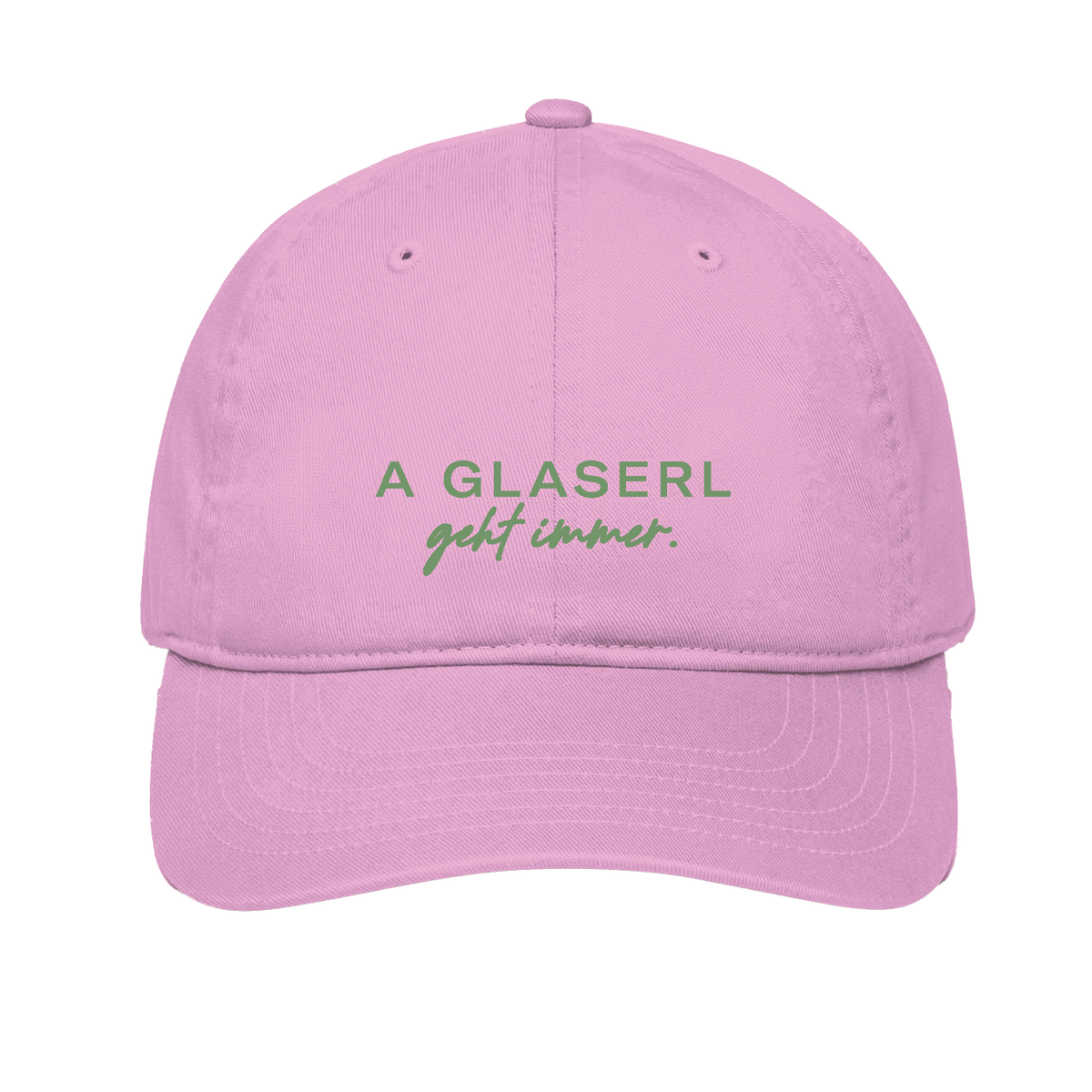 Cap in pink "A Glaserl geht immer"