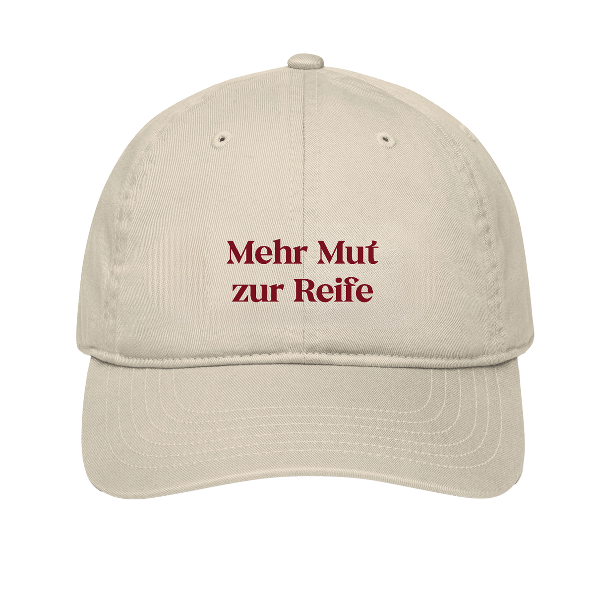 Cap in beige "Mehr Mut zur Reife"