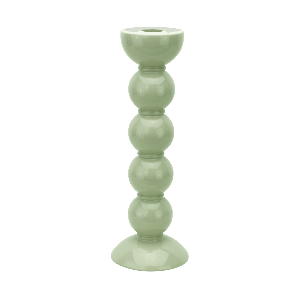 Kerzenständer, Bobbin tall, sage - salbei, 24 cm