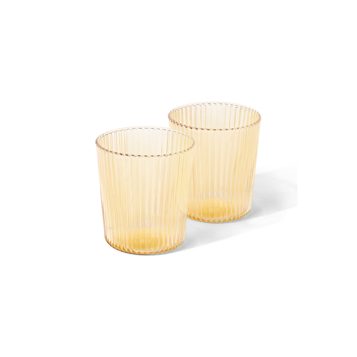Glas Ribbed, cable - ockergelb, 180 ml