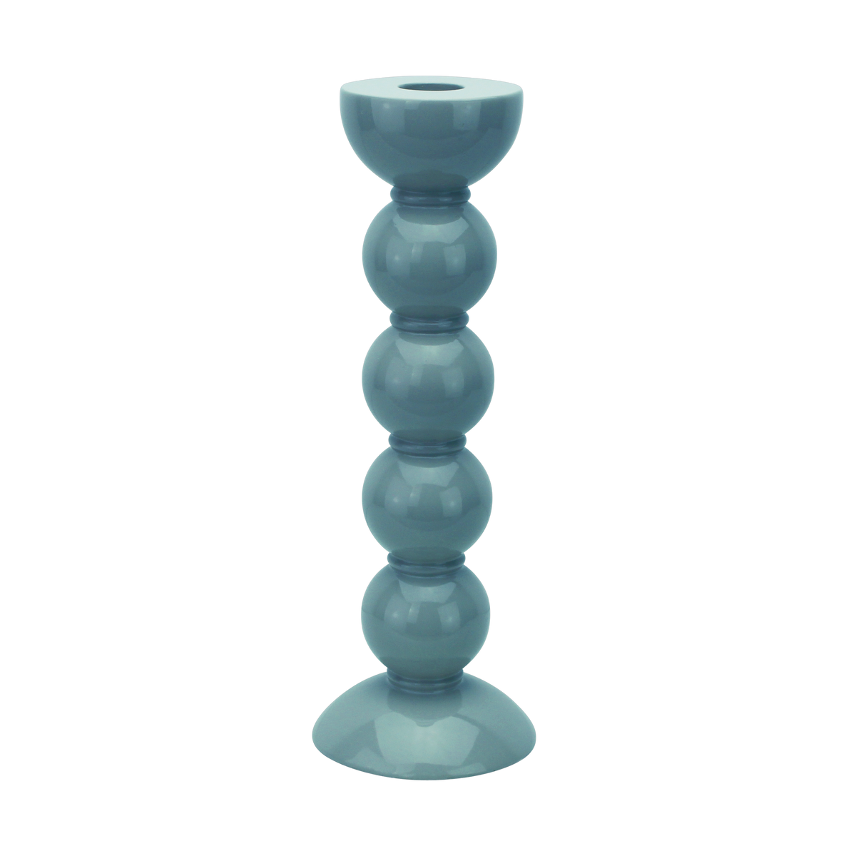 Kerzenständer, Bobbin tall, chambray - rauchblau, 24 cm