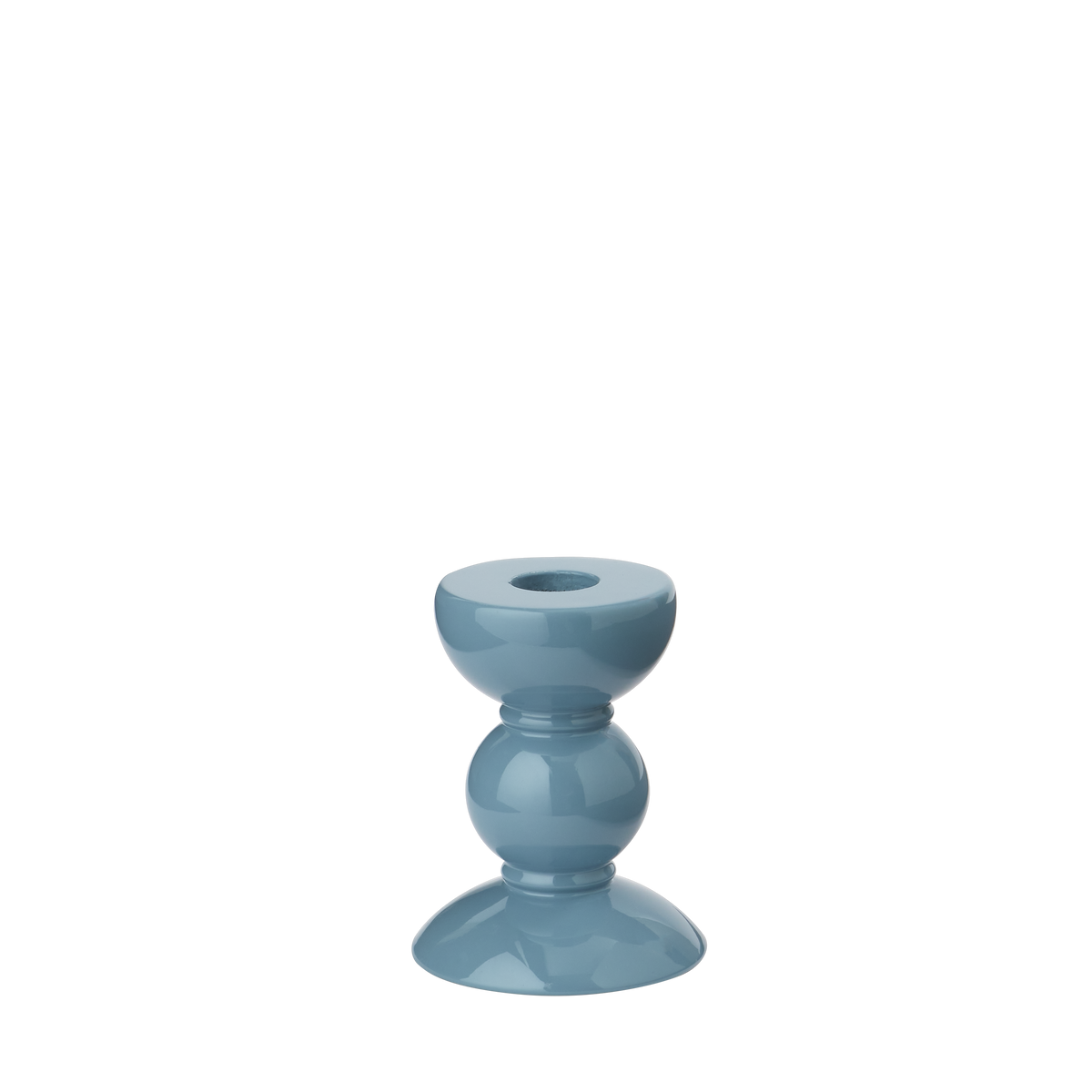 Kerzenständer, Bobbin small, chambray - rauchblau, 10 cm