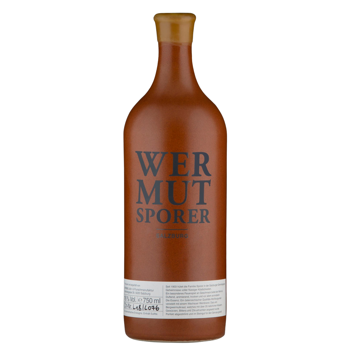 Sporer Wermut in der Steingutflasche