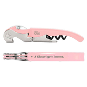 Korkenzieher rosa “A Glaserl geht immer”, Schrift olivgrün